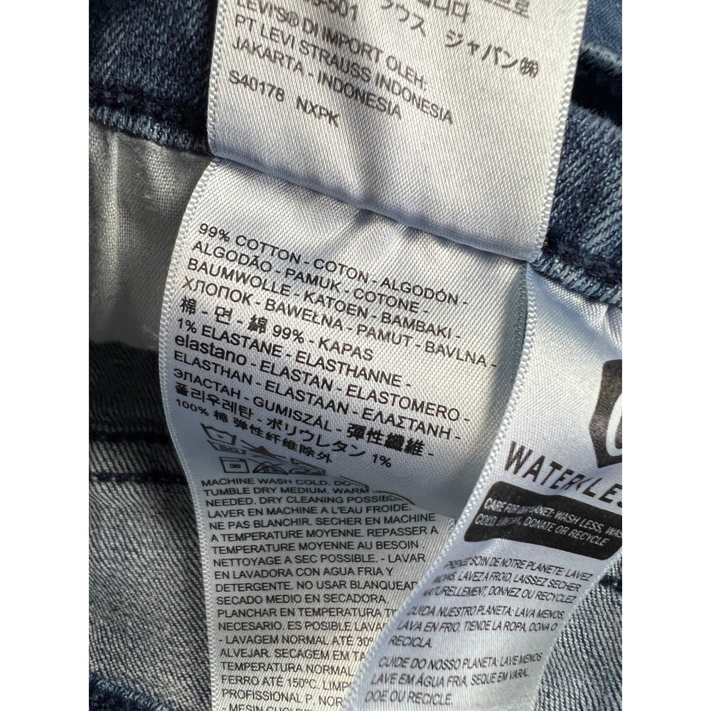 Levi's Jeans Women 10 Blue 505 Straight Mid Rise Stretch WaterLess Denim - Picture 7 of 10